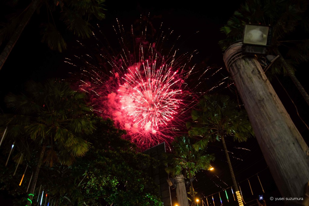 コタキナバルの新年の花火