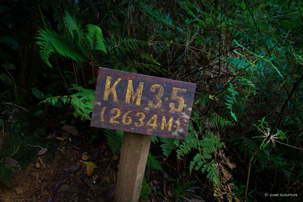 キナバル山標識